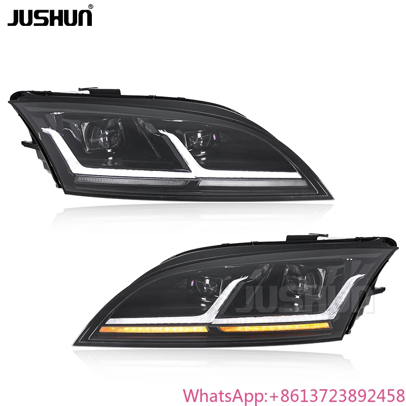 

JUSHUN Newly Upgraded Headlights for Audi TT 2008-2014 Flowing Water Turns Dynamic signal Light DOT and E Mark
