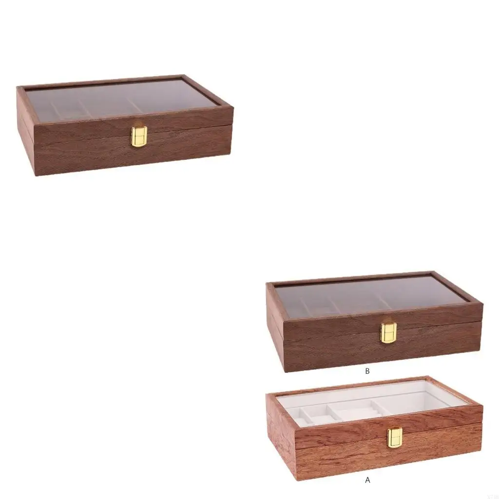 

Деревянные часы с 4 слотами, коробка для дисплея, кольцо, ожерелье, ювелирные изделия для корпуса, контейнера, органайзера,