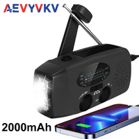 Emergency Radio Hand Crank Solar USB (FM/ AM/ NOAA) WB Weather Radios with Flashlight Power Bank Black Radios Portatil Am Fm WB