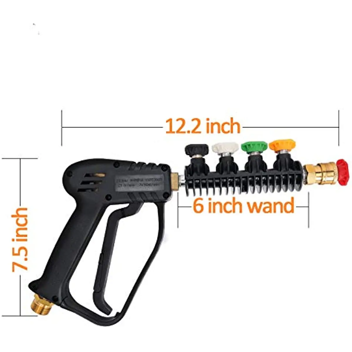 مسدس رش لغسالة الضغط العالي 4000 رطل لكل بوصة مربعة مع تركيب مدخل M22-ID14mm، مسدس مياه نفاث بديل لغسالة الطاقة