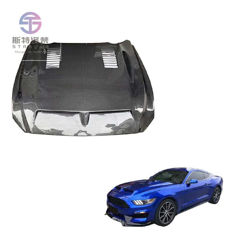 

Внешние детали автомобиля Mustang Tuning Cevini Style, передний капот из углеродного волокна для Mustang 2015-2017, капоты двигателя