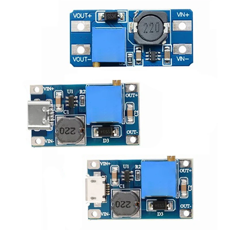 

5PCS MT3608 DC-DC Step Up Converter Booster Power Supply Module Boost Step-up Board MAX output 28V 2A