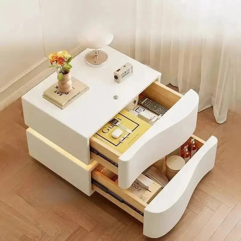 

Nightstands Wood Cream French Wooden Large Organiser Living Room Nightstands Storage Space Saving Table De Chevet Furniture