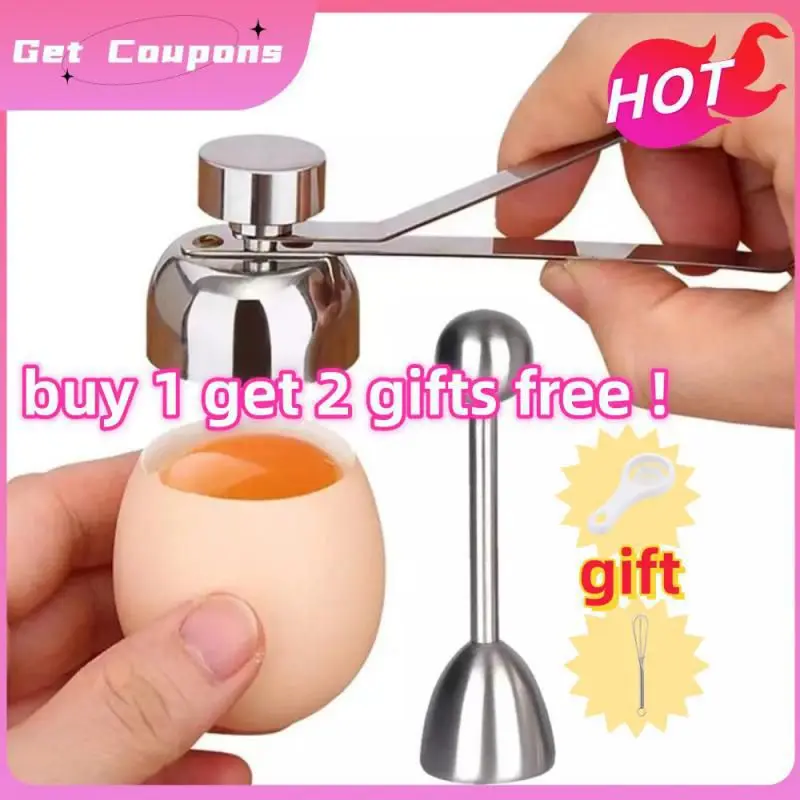 Metal Egg Scissors Eggshell Opener Eggshell Cutter Shell Opener Stainless Steel Boiled Raw Egg Open Creative Kitchen Tools Set