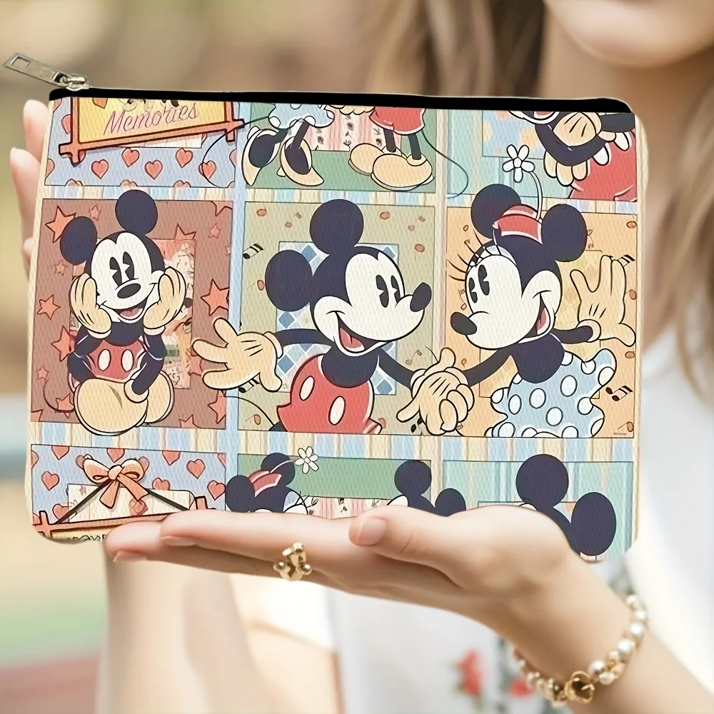 1 حقيبة مكياج ديزني ميكي وميني تحت عنوان، حقيبة تخزين المجوهرات، حقيبة تخزين مثالية للسفر بسحاب - هدية عيد ميلاد ممتعة #1