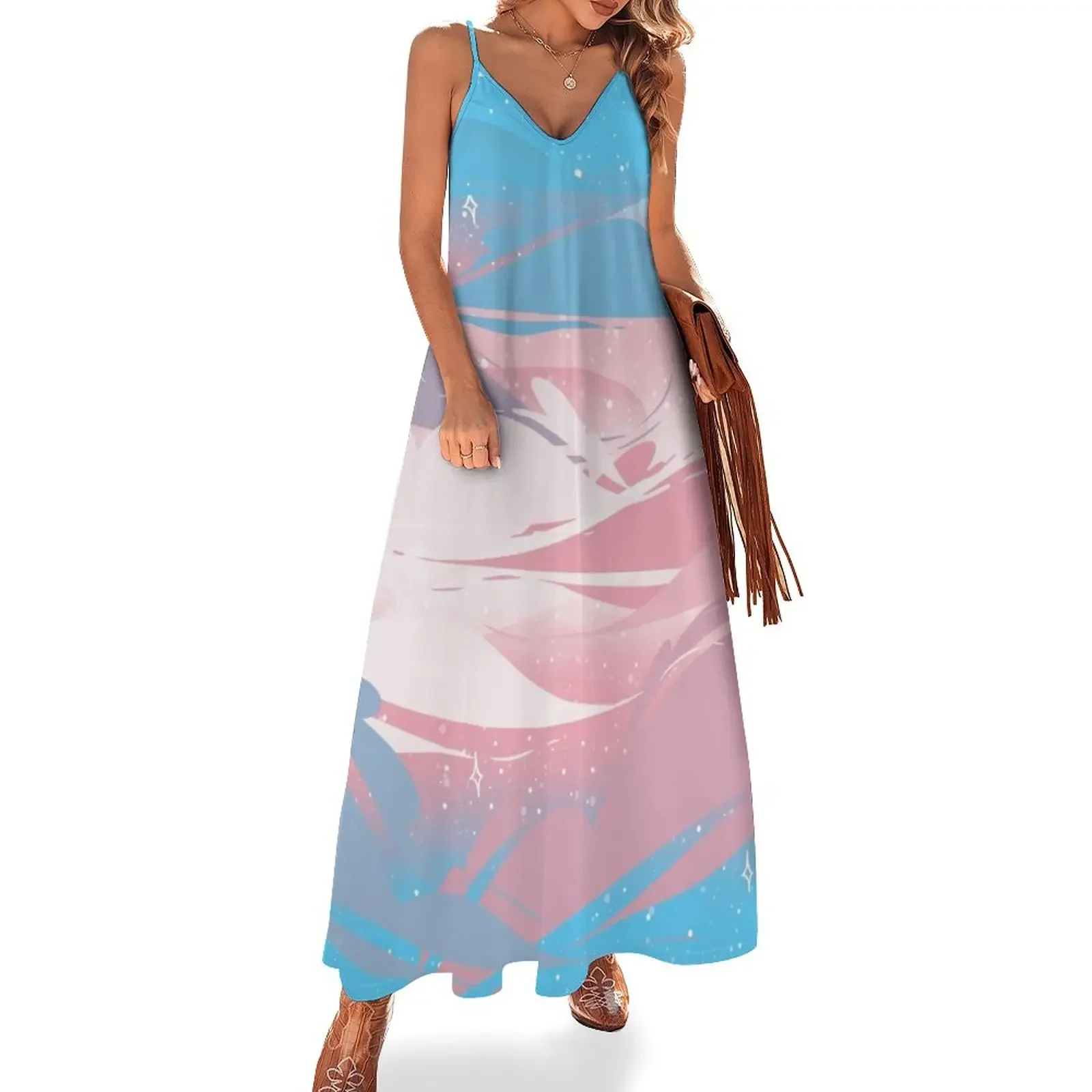 Trans Pride Clouds Sleeveless Dress Female clothing elegant women's dresses for wedding Dress