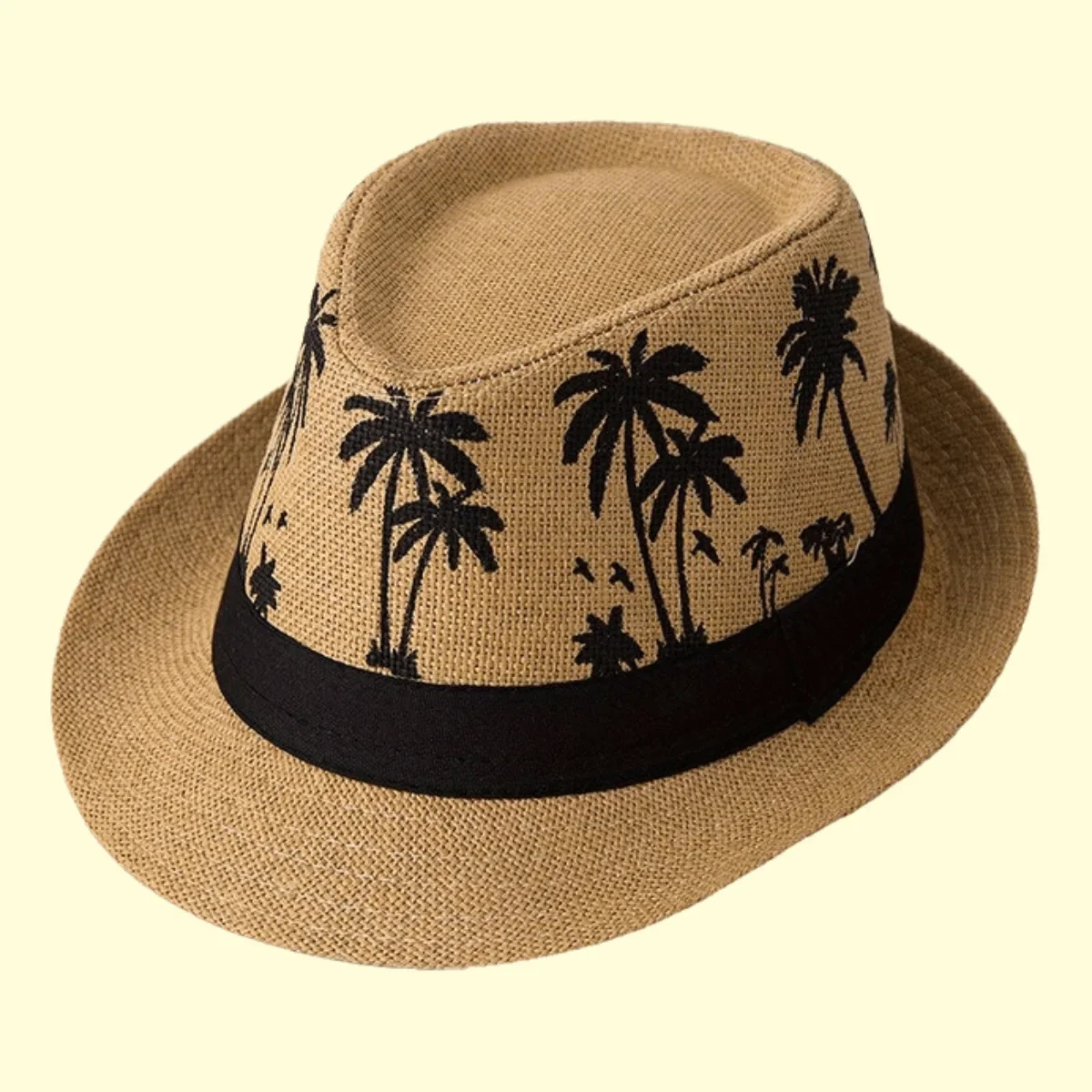 

1pc Summer Beach Cap Casual Sun Hat Coconut trees pattern men Jazz Hat Spring Summer hat