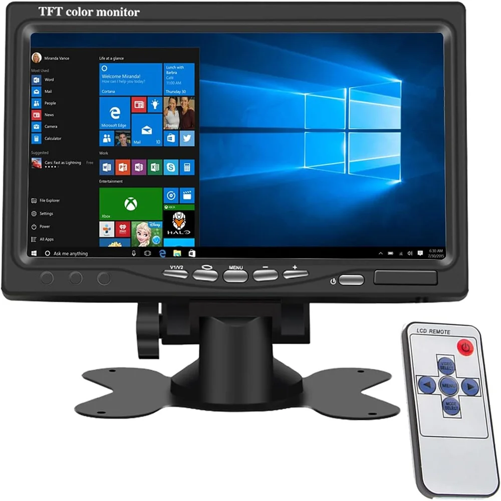 

1024 x 600 Resolution 7 Inch Small LCD Car Monitor With AV / VGA / HDMI Input for Raspberry Pi / CCTV / PC