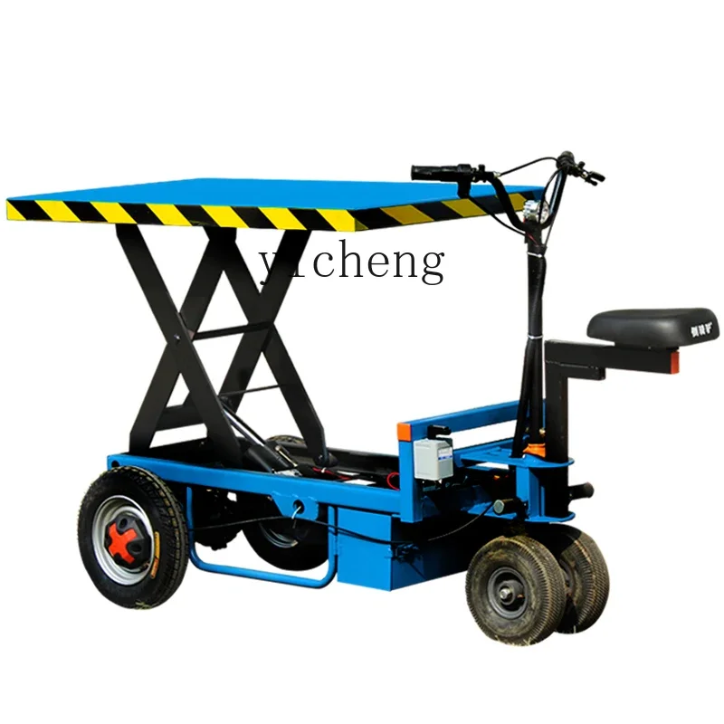 

TQH electric flatbed truck hydraulic lifting platform lift greenhouse market truck pulling goods farm trolley