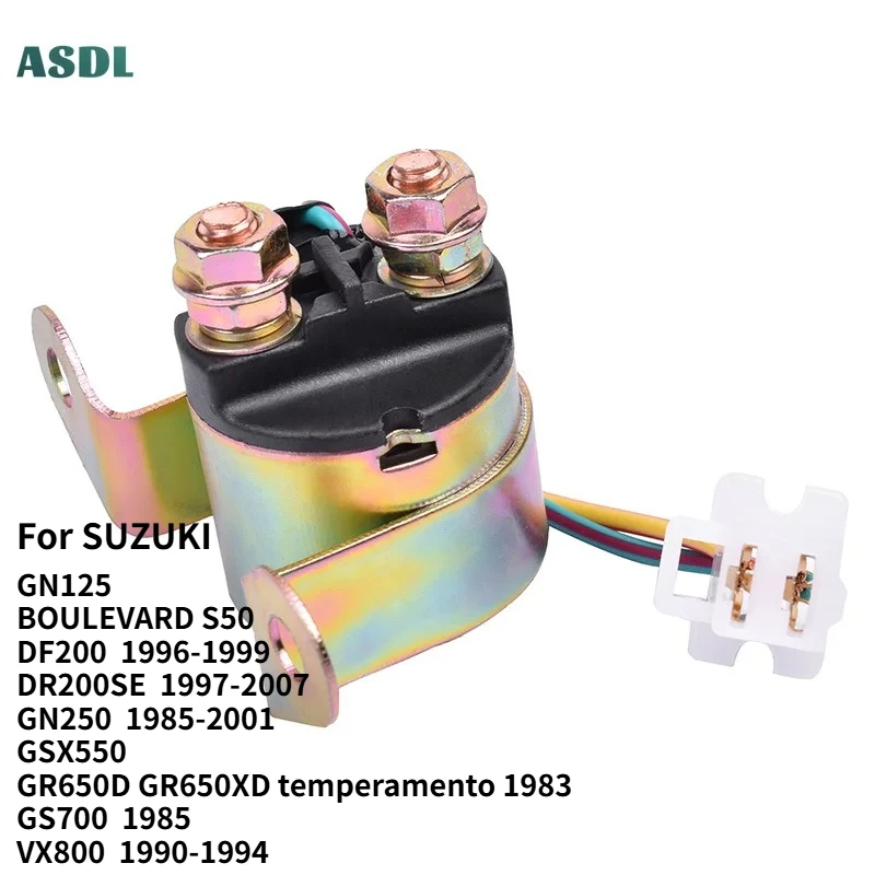 

12V Motorcycle Solenoid Starter Relay For SUZUKI GN125 GSX550 BOULEVARD S50 GR650D DF200 DR200SE GN250 GSX550 GR650D GS700 VX800