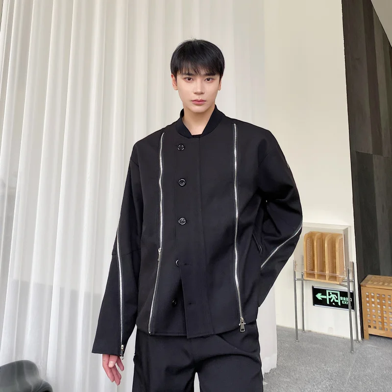 

Мужская куртка Heavy Du Zipper Jaet свободного кроя, стильная верхняя одежда Haome для весны и осени, длинный рукав, повседневный стиль.