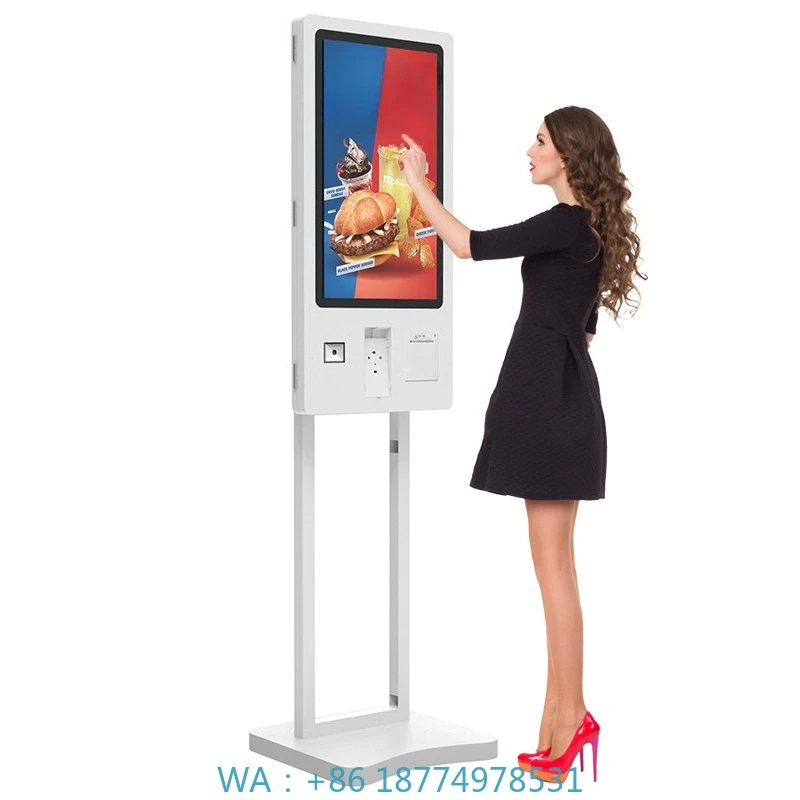 Order Payment Kiosk with Interactive Barcode Scanner Best Quality 24 32 Inch Free Stand Parking Self Service Touch