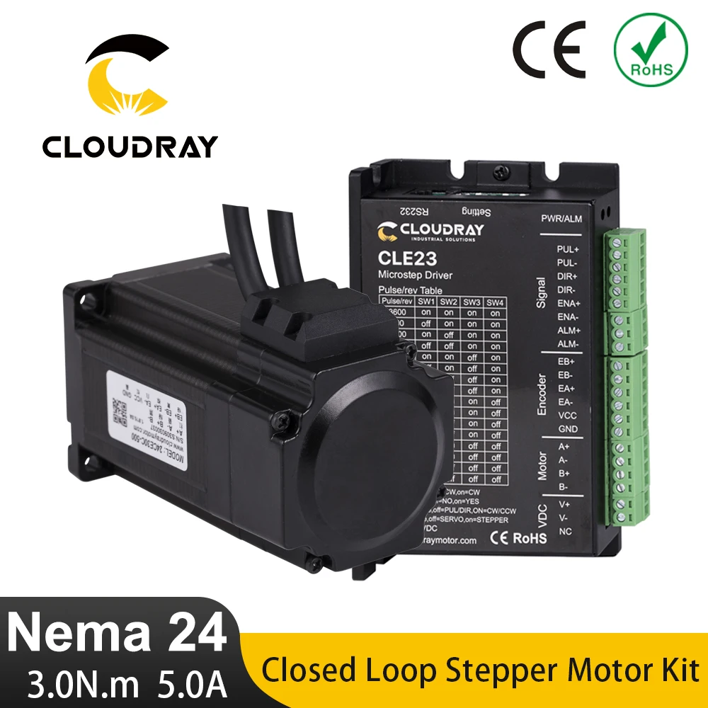 Silnik krokowy Cloudray Nema 24 z zamkniętą pętlą z enkoderem i sterownikiem krokowym 3.0N.m 5.0A z 1.5M wolnym kablem do drukarki 3D
