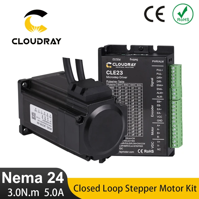 Silnik krokowy Cloudray Nema 24 z zamkniętą pętlą z enkoderem i sterownikiem krokowym 3.0N.m 5.0A z 1.5M wolnym kablem do drukarki 3D