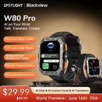 [World premiere]Blackview W80 PRO Outdoor Rugged Smart Watch, GPS Positioning Smartwatch, 1.91‘’ Display, 900mAh with Flashlight