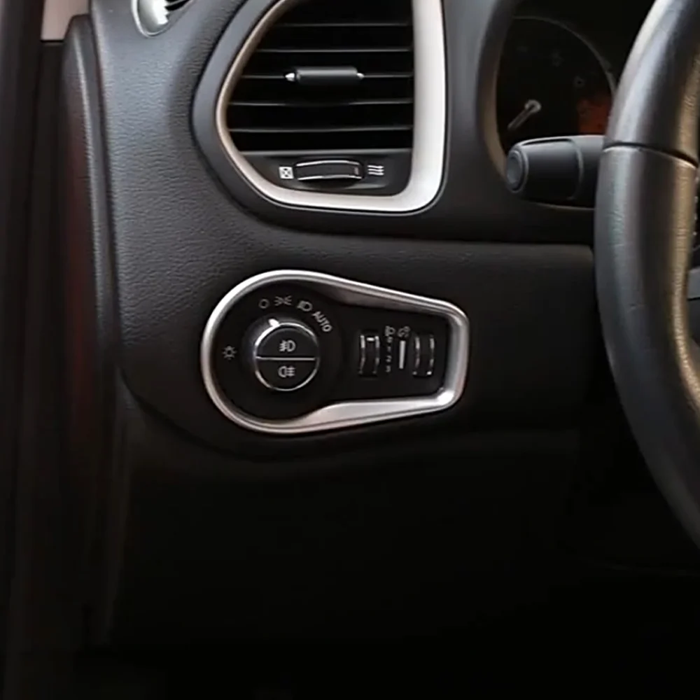Car Head Light Lamp Switch Panel Cover Decoration Sticker Trim for Jeep Renegade 2014 - 2021 Interior Accessories