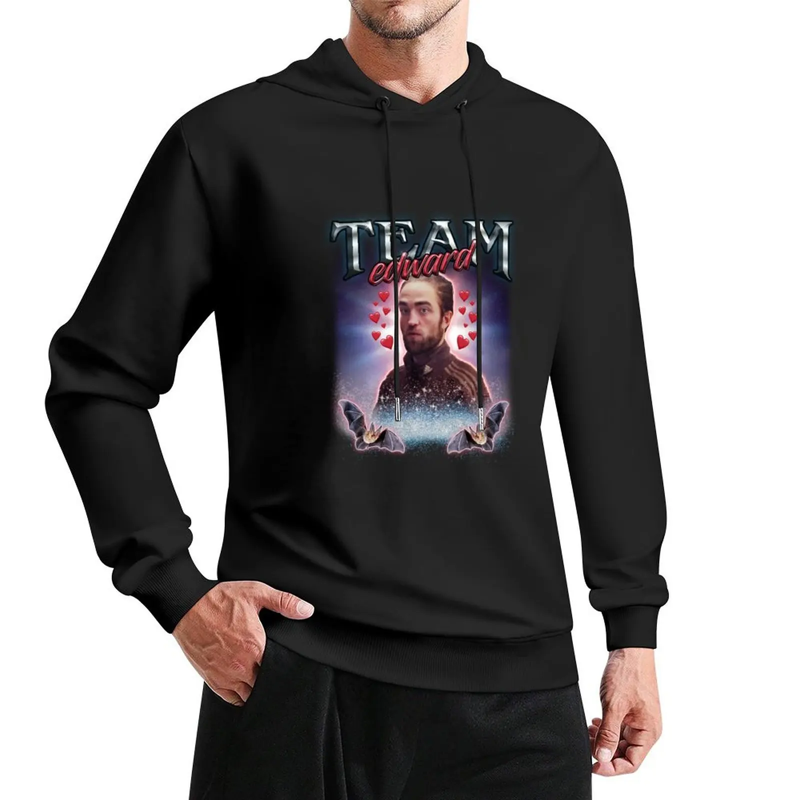 

Team Edward Twilight Cursed Fan Collage Pullover Hoodie autumn new products mens designer clothes tracksuit men