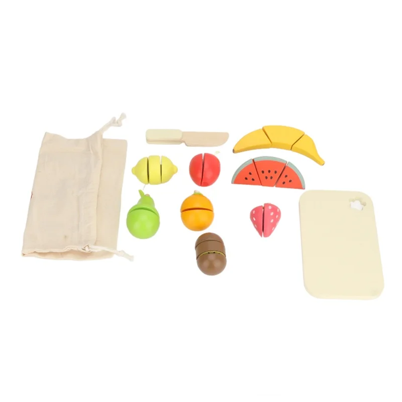 

Игровые наборы еды для детей с разделочной доской и сумкой для хранения, аксессуары для ролевых игр в кухню, игрушки для развития мелкой моторики, игрушки для нарезки фруктов