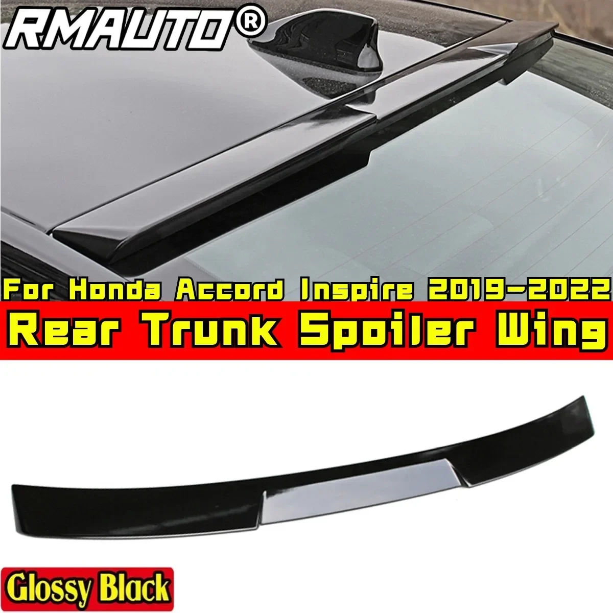 Inspire Roof Spoiler Glossy Black Blade Style Rear Trunk Spoiler Body Kit For Honda Accord Inspire 2019-2022 Car Accessories