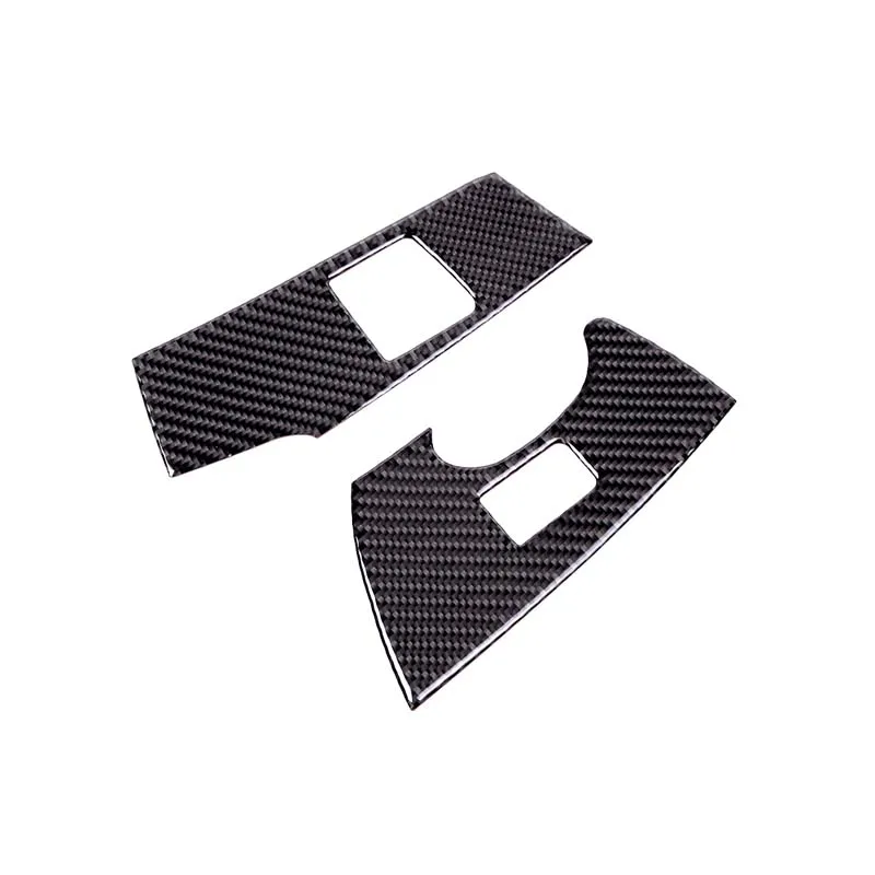 Real Carbon Fiber Car Accessories Window Glass Lift Switch Button Frame Decorative Sticker for Chevrolet Corvette C7 2014-2019