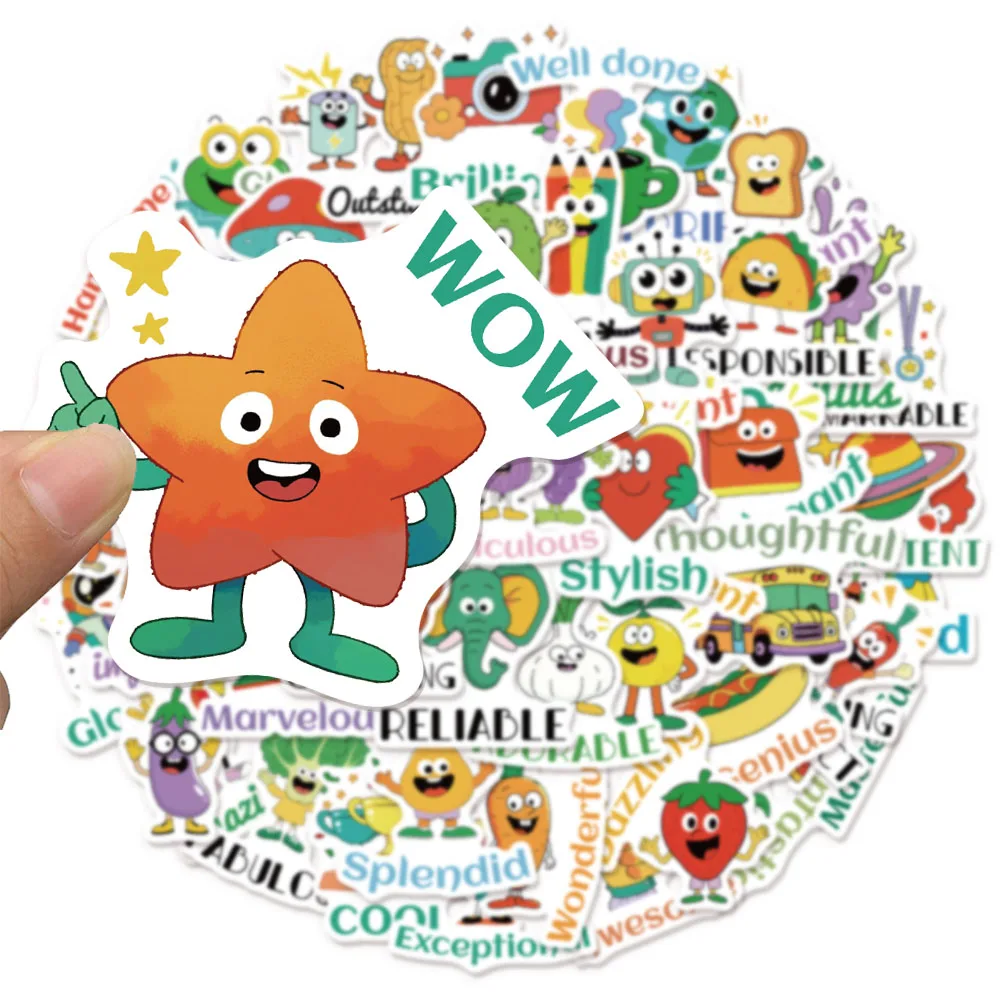 50 قطعة ملصقات مكافأة الفاكهة الكرتونية DIY دليل سجل القصاصات دفتر كوب ماء لعبة الكمبيوتر ملصقات المكافأة