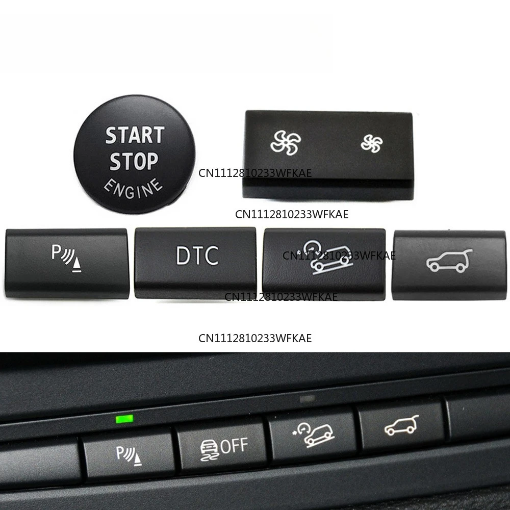 For BMW X5/6 E70/71/72 Dashboard Fan Volume Radar Button AC Vent Grille Rear Trunk Switch Start Stop Key Cover Replacement