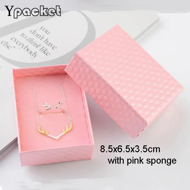 

50Pc Pink Diamond Grain Jewelry Packaging For Women Engagement Ring For Earring Necklace Bracelet Display Gift Box Carrying Case