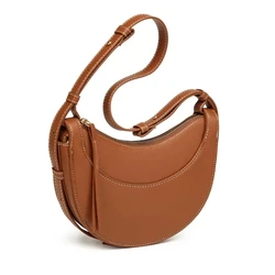 New Underarm Saddle Bags Fashion Solid Color High Quality Leather Purses and Handbags for Women Casual Shoulder Crossbody Bag