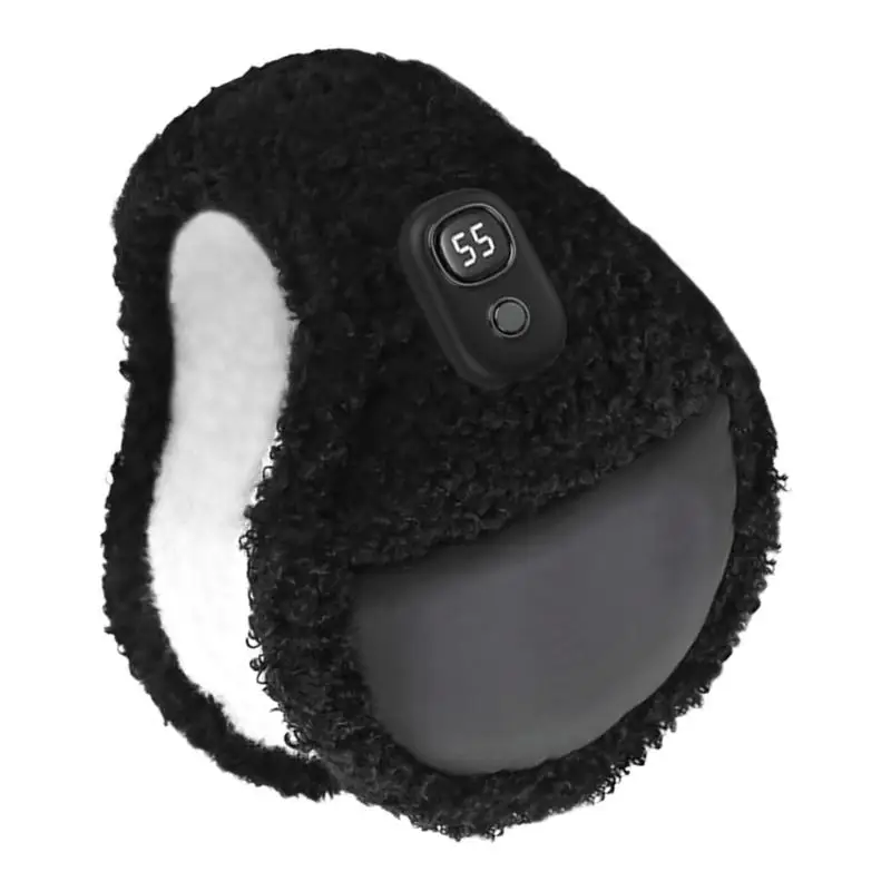 Winter Ear Muffs For Men Fleece Lining 3 Temp Modes Back-Worn Heated Earmuffs Foldable Auto Power Off Outdoor Activities Ear