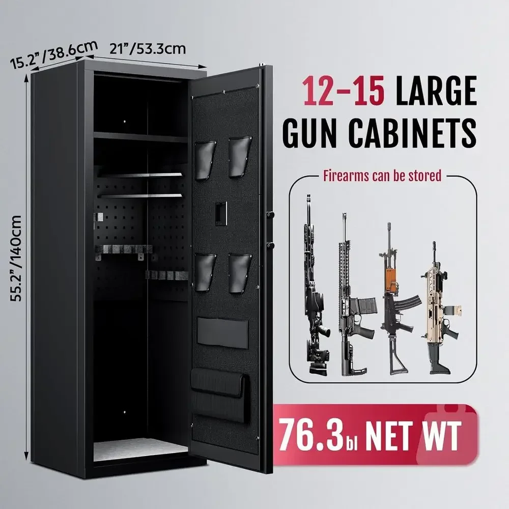 Compact Biometric Safes for Firearms, Rifles, and Pistols with Adjustable Storage Solutions