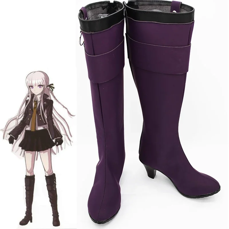 Kirigiri Kyoko cosplay shoes long straight boots high heels game Danganronpa Halloween Christmas Carnival uniform accessories