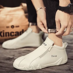 Sapatilhas de camurça deslizantes masculinas de salto redondo, sapatos masculinos de salto alto, sapatos leves de caminhada ao ar livre, moda casual, outono, 2024