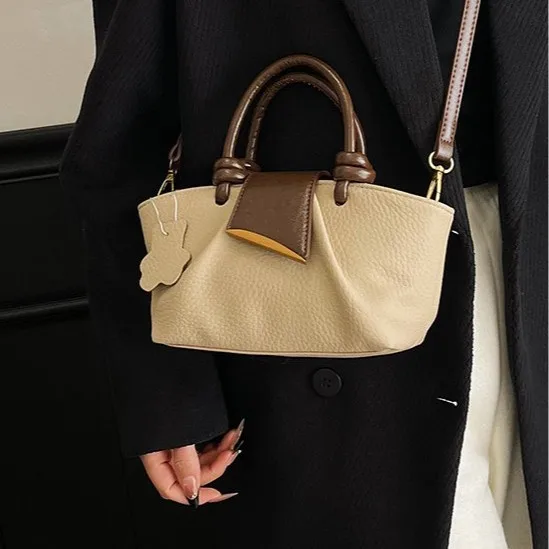 حقيبة كتف واسعة لخريف وشتاء 2025، محفظة كروس لوكس للنساء، حقيبة ركاب بسيطة، حقيبة حبال من النهار إلى الليل