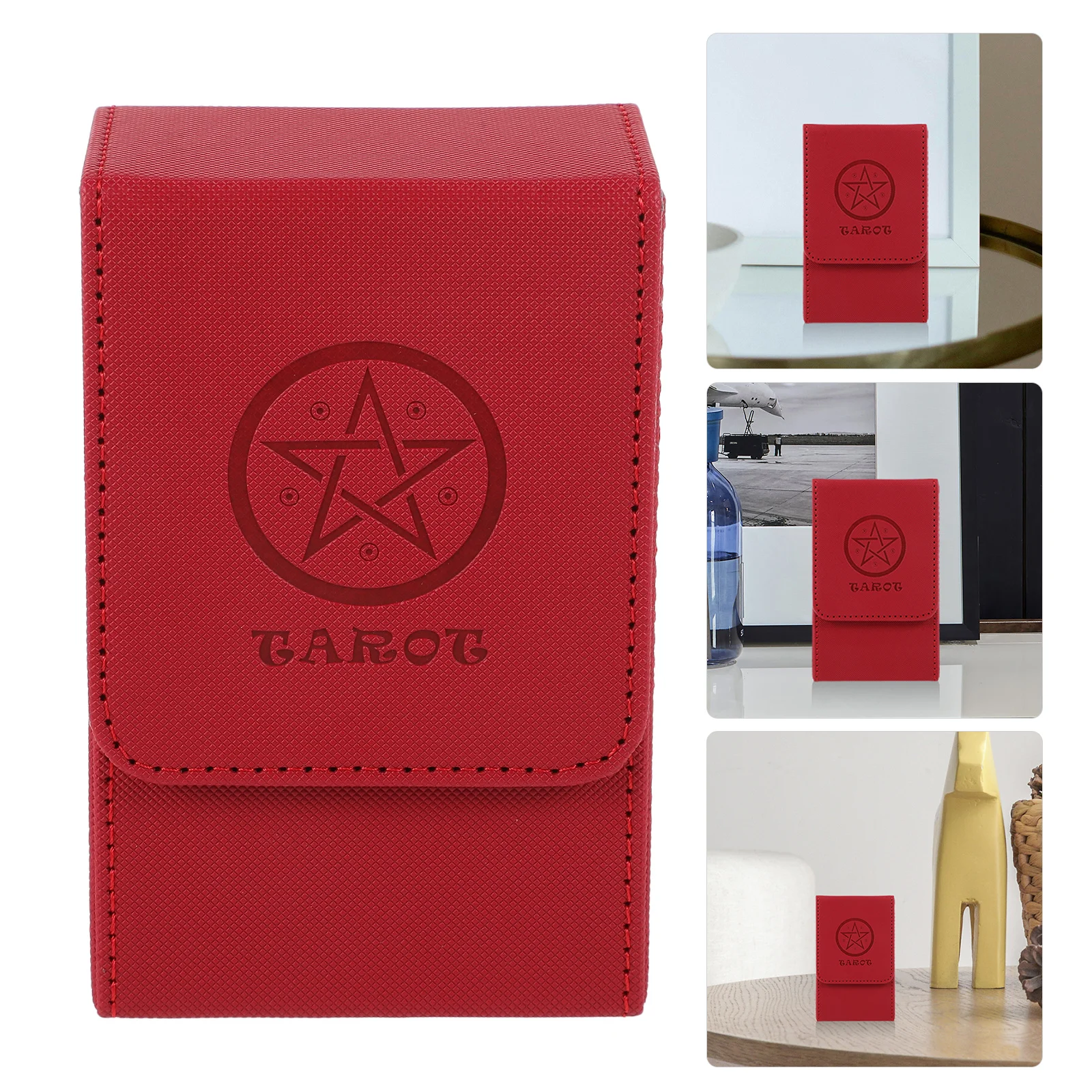 Boîte de rangement de cartes de Tarot, support Portable en Pu résistant aux rayures pour cartes de Poker, maquillage, cartes postales, organisateur de changement
