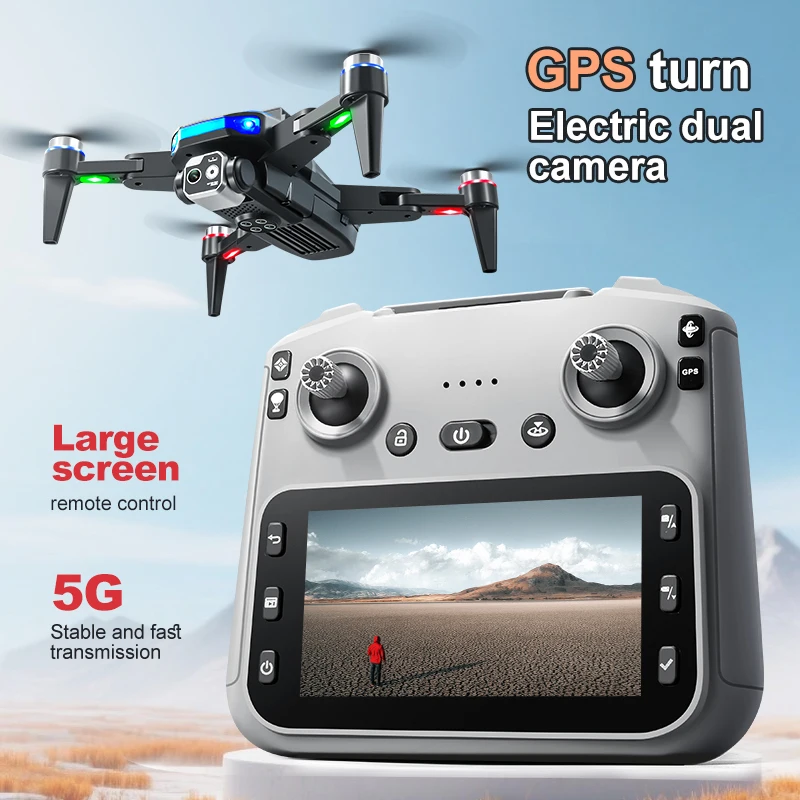 K911 SE الطائرة بدون طيار المهنية 4K ثلاثة عدسة مع شاشة الليزر تجنب العوائق GPS تحديد المواقع فرش FPV WIFI لعبة طائرات بدون طيار #5