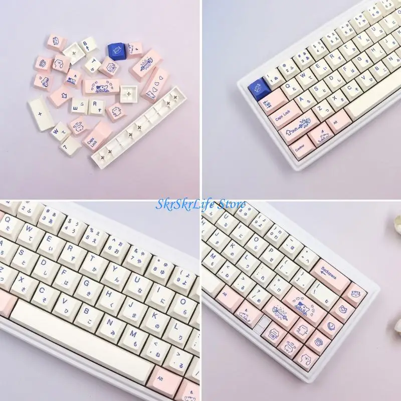 

E65e Keycaps Set Pussycat Тема Cherryprofile персонализированная розовая клавиша Sefor 145 Ключи Механическая клавишная масляная