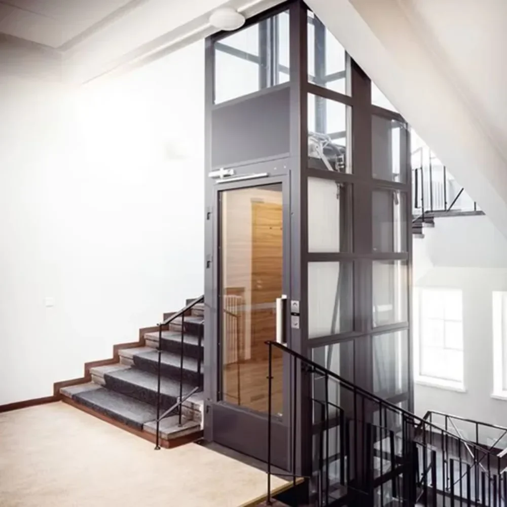 approved 320KG 450KG Modernize Home Residential Passenger Elevator Glass lift with glass shaft