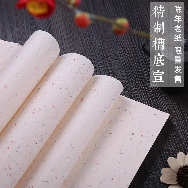 Artistic Gold-Flecked Xuan Paper - Semi-Absorbent for Official Script (Li Shu) and Small Regular Script Calligraphy