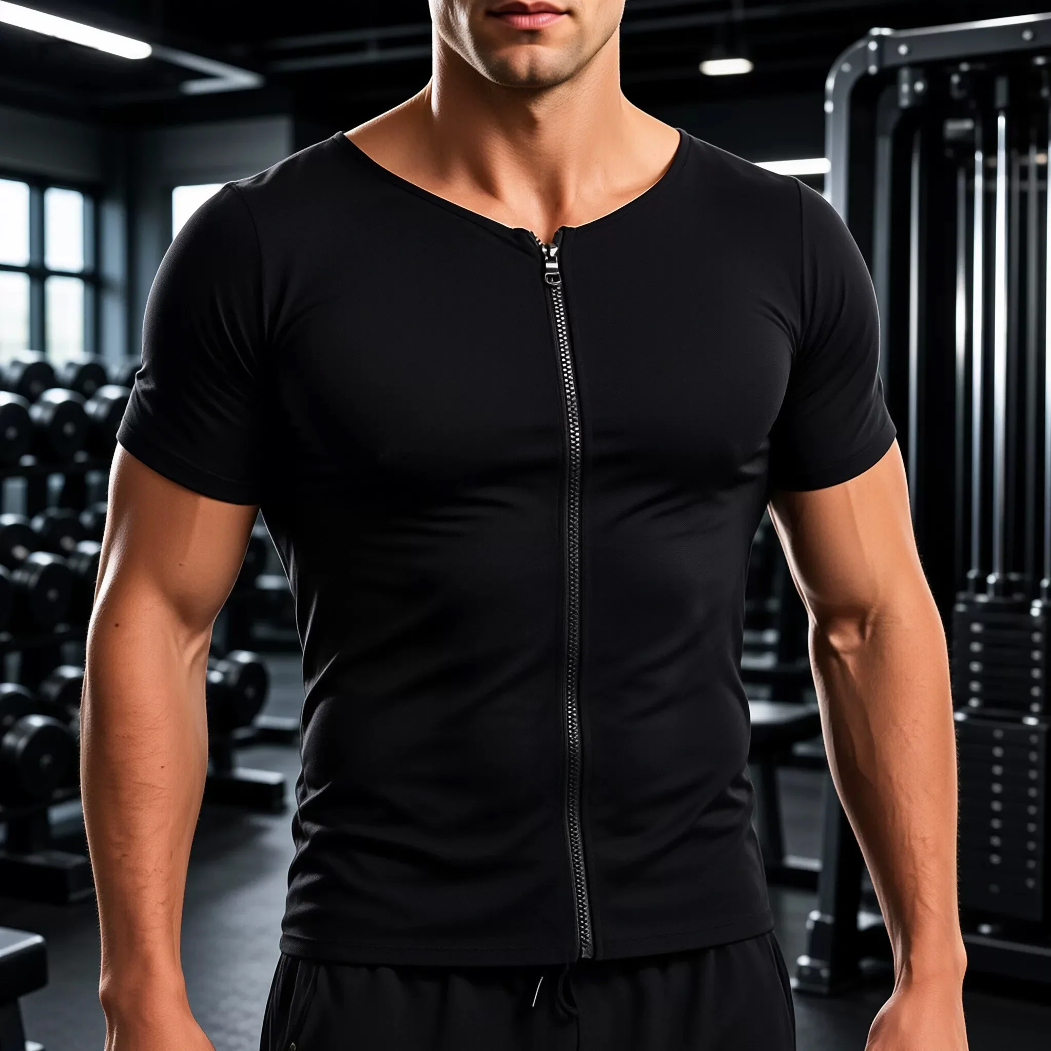 Men's Sauna Shapewear Zipper Vest Waist Trainer Exercise Slimming Corset Compression Reducing Fat Burning Fitness Sportswear