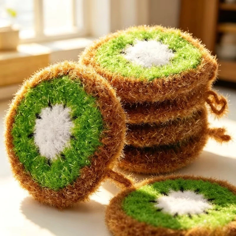 Kitchen Sponge Scrubber Set 1 3 5 Pcs Non Scratch Fruit Shaped Acrylic Dish Cloth Cute Cartoon Kitchen Gadget