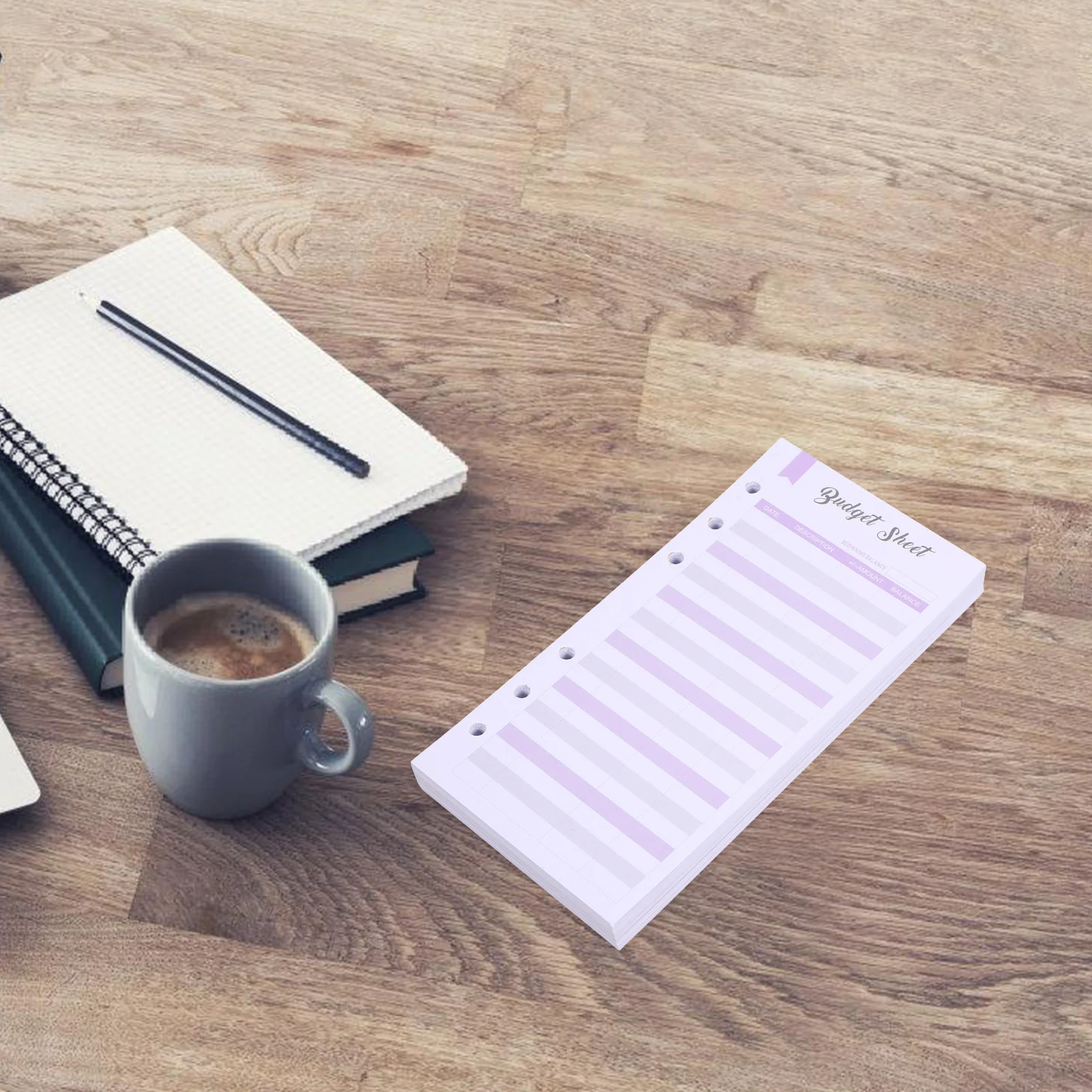 

60pcs Sheets Portable Daily Budget Planner Expense Tracking Sheets Punch Hole Design Budget Cards For Home Office Business Use