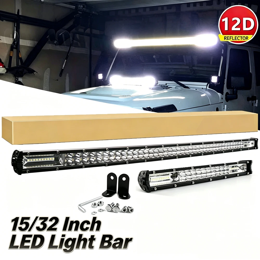 Led Work Light Bar 12 Inch Offroad - Lampu LED Bar Ultra Tipis Dua