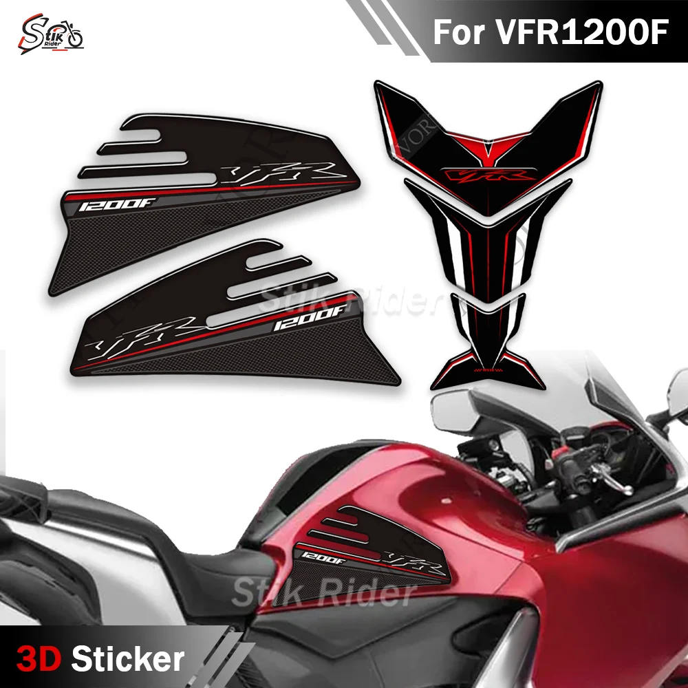 

For Honda VFR 1200 F VFR1200F Fish Bone 3D Gel Sticker Decal Tank Pad Protector Motorcycle Gel Sticker