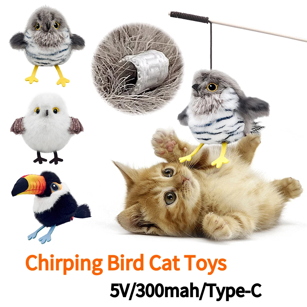 Juguete interactivo para gatitos, pájaro batiente, juguetes de ejercicio para gatos, juguete de peluche para mascotas en movimiento activo para todas las razas, Kicker de gatos