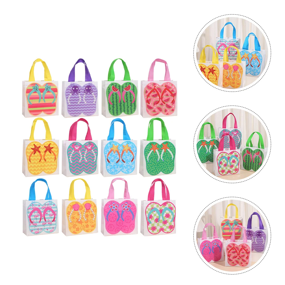 

12 Pcs Candy Non Woven Tote Bag Banquet Pool Party Gift Gifts Goodie Bags with Handles Non-woven Fabric Handheld