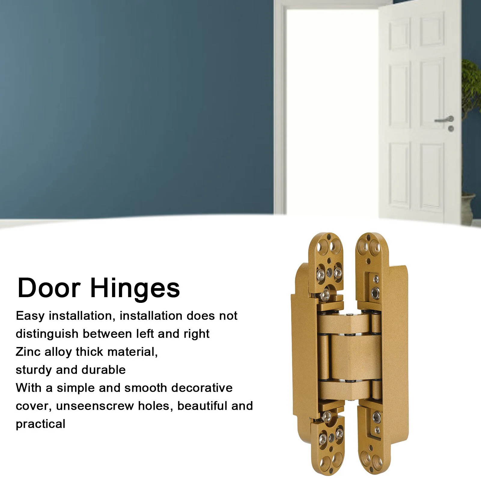 

Дверные петли Дверные петли Регулируемый угол открытия 180 градусов 3D Складная дверная петля с шестигранным ключом Винты для деревянной двери 40 кг