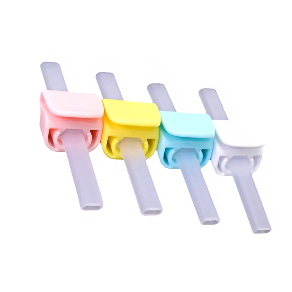 4 قطعة مجموعة قش السيليكون لوعاء الطفل مع مشبك المضادة للسقوط مقاومة للتآكل تصميم مريح أداة الشرب أدوات المائدة للأطفال