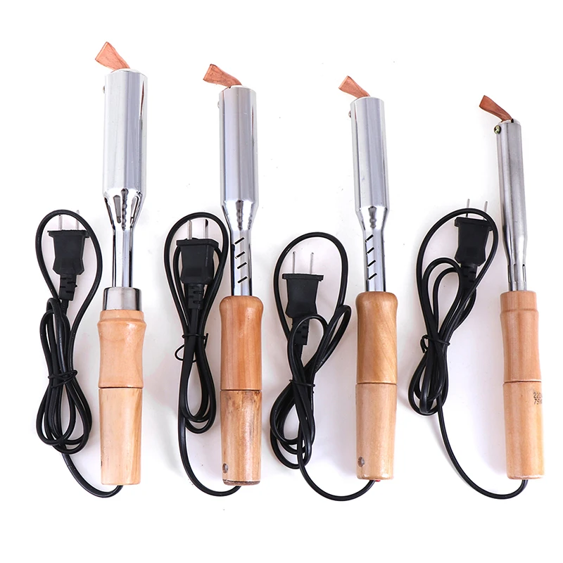 100W 150W 200W 220V Electric Soldering Iron Solder Welding Chisel Tip Wood Handle Home Tool