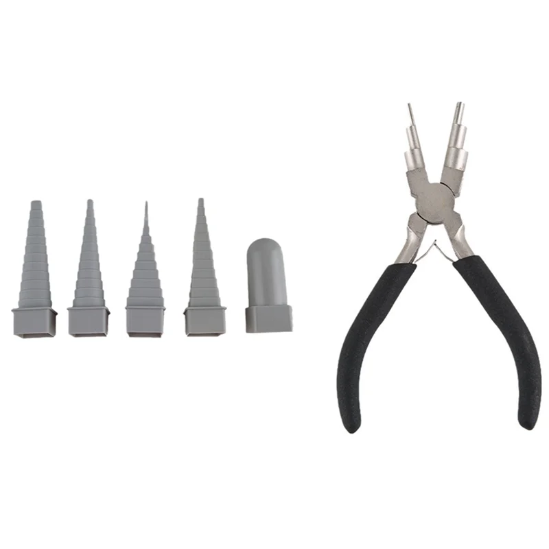 

XUQIAN Bail Making Pliers 6-in-1 Nose Pliers Jewelry Pliers 1 Set Jewelry Forming Mandrel Round Triangle Square Wrapping Tools