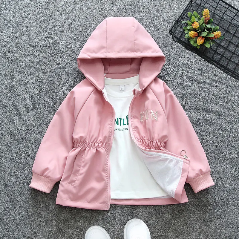 2024 Spring And Autumn Girls Baseball Suit Loose Cartoon Jacket Kid Long Sleeved Zipper Windproof Coat For 1-11 Year